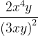 \dpi{120} \frac{2x^{4}y}{\left ( 3xy \right )^{2}}